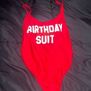 Red 'Birthday Suit' Swimsuit